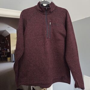 Eddie Bauer Men's Burgundy Zip-Up Sweater